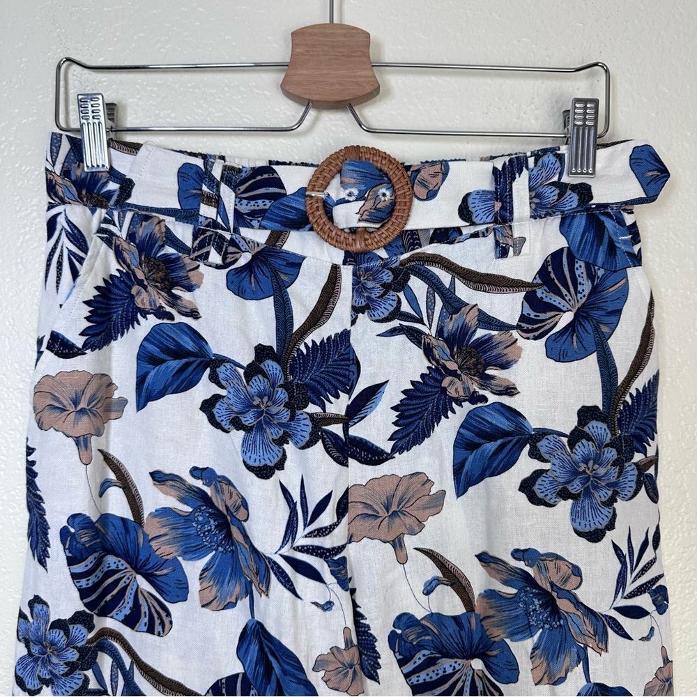 Sigrid Olsen Floral Belted Linen Blend Pants Size… - image 4